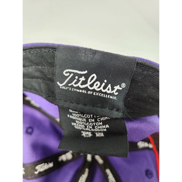 Titleist FootJoy FJ Pro V1 Adjustable Strap Back Cap Hat Embroidered Purple - Picture 8 of 9
